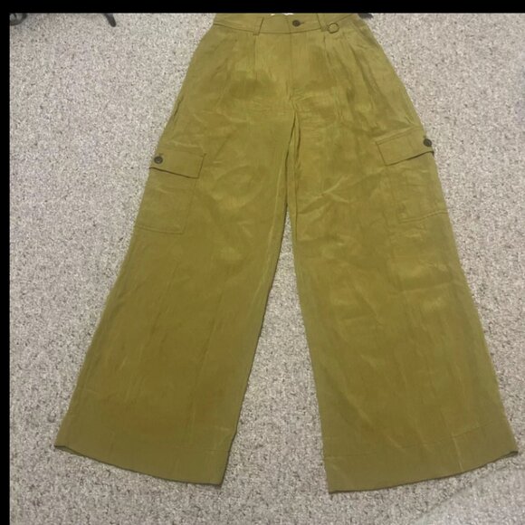 MADEWELL HARLOW WIDE LEG CARGO TROUSER PANTS SPICED OLIVE GREEN NEW 00 - Picture 10 of 10